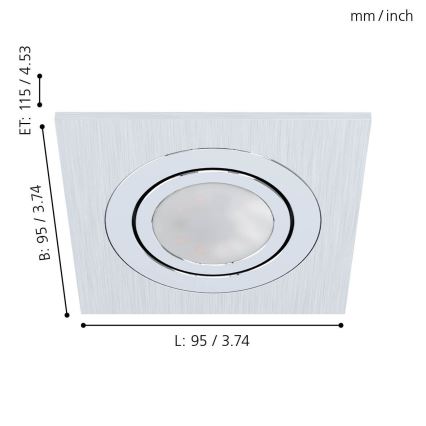 Eglo - LED Padziļinājuma gaismeklis 1xGU10/5W/230V