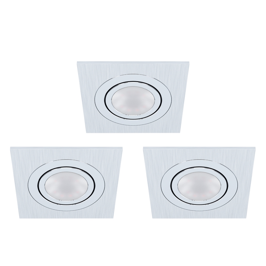 Eglo - KOMPLEKTS 3xLED Iebūvējams gaismeklis AREITIO 3xGU10/5W/230V