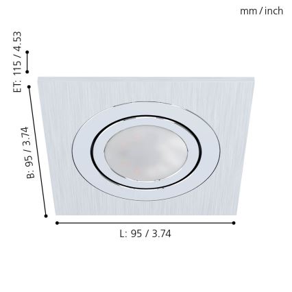 Eglo - KOMPLEKTS 3xLED Iebūvējams gaismeklis AREITIO 3xGU10/5W/230V