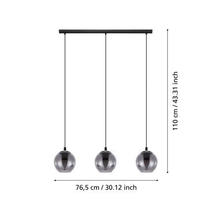 Eglo - Lustra ar auklu 3xE27/40W/230V