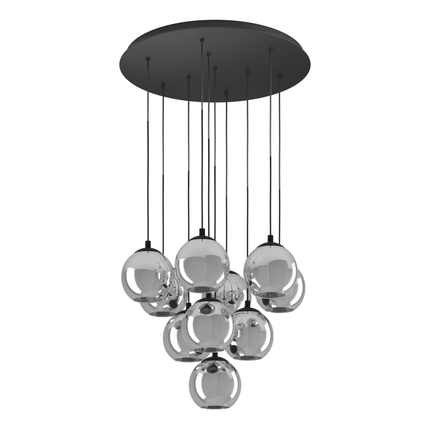 Eglo - lustra uz kabeļa, 10 x E27, 40 W, 230 V, melna/spīdīgi hromēta