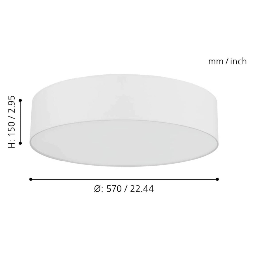 Eglo - LED RGB Aptumšojams griestu gaismeklis ROMAO-C LED/33W/230V + TP