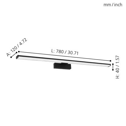 Eglo - LED Vannas istabas spoguļa apgaismojums LED/14W/230V 4000K 78 cm IP44
