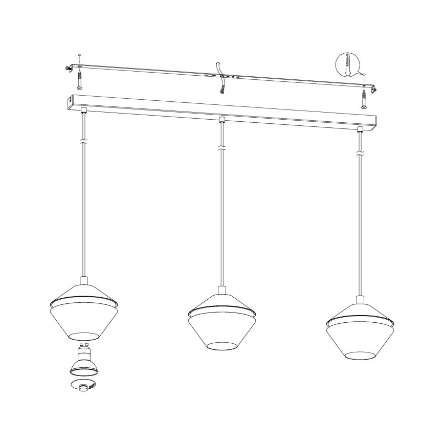 Eglo - LED Lustra ar auklu 3xGU10/5W/230V