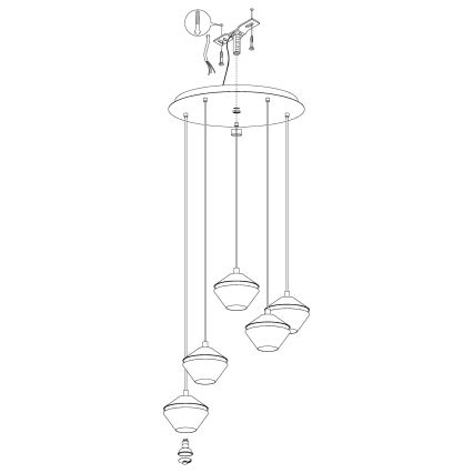 Eglo - LED Lustra ar auklu 5xGU10/5W/230V