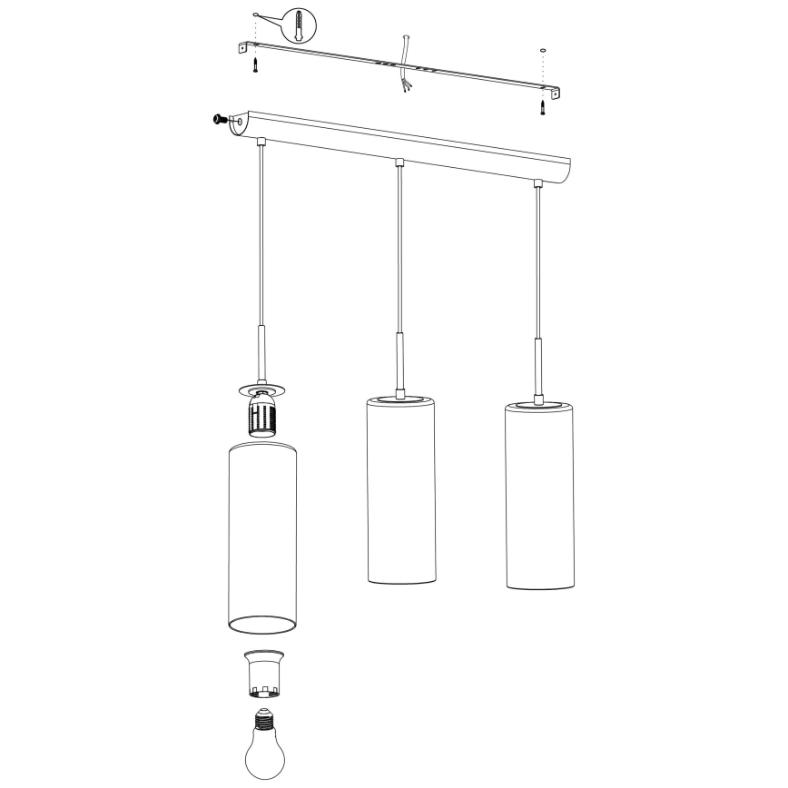 Eglo - Lustra ar auklu 3xE27/15W/230V