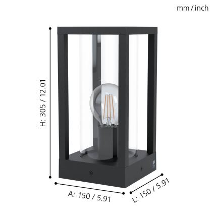 Eglo - Āra lampa 1xE27/40W/230V IP54