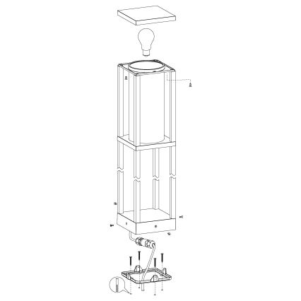 Eglo - Āra lampa 1xE27/40W/230V IP54