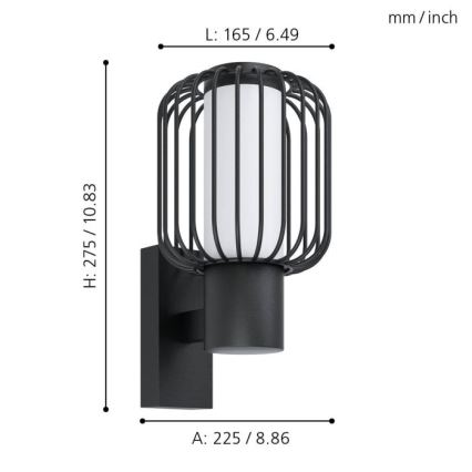 Eglo - Āra sienas gaismeklis 1xE27/28W/230V IP44