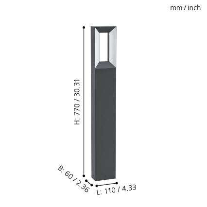 Eglo - LED Āra lampa 2xLED/5W/230V IP44 77 cm