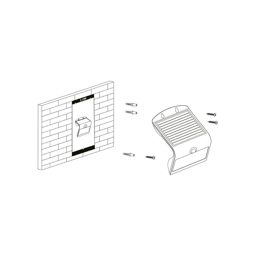 Eglo - LED Saules lampa ar sensoru LED/3,2W/3,7V 2000 mAh IP54