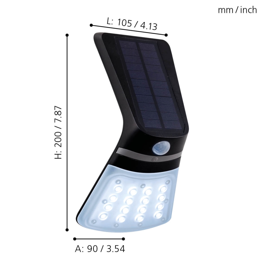 Eglo - Saules enerģijas lampa ar sensoru LED/2W/3,7V IP44