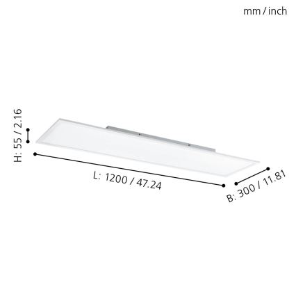 Eglo - RGBW Aptumšojama griestu lampa LED/32,5W/230V 2700-6500K 120x30 cm + tālvadības pults