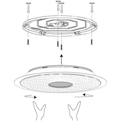 Eglo - LED RGB Regulējams griestu gaismeklis LANCIANO-C LED/53W/230V + tālvadības pults