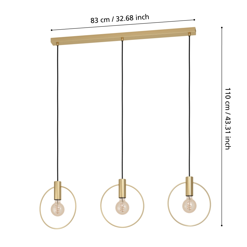 Eglo - Lustra ar auklu 3xE27/40W/230V