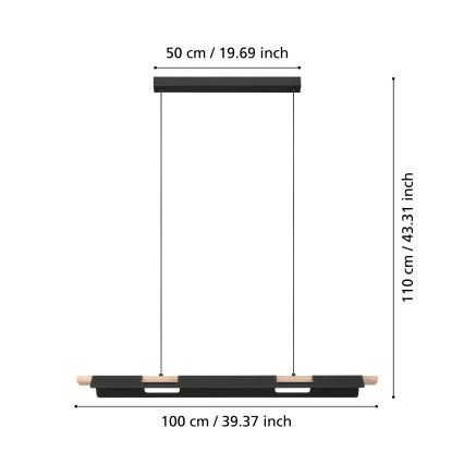 Eglo -  LED Aptumšojama lustra ar auklu LED/27W/230V ZigBee