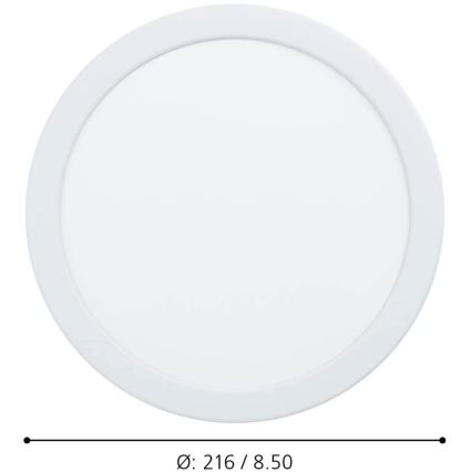 Eglo - Regulējams LED vannas istabas iebūvējamais griestu gaismeklis LED/16,5W/230V IP44 ZigBee Ø 21,6 cm