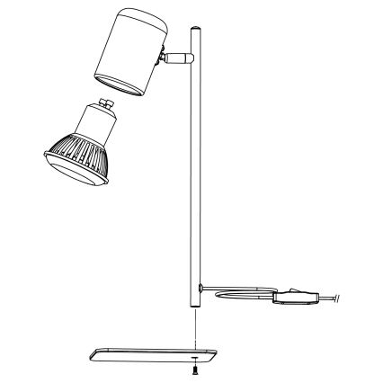 Eglo - LED Galda lampa 1xGU10/4,5W/230V balta