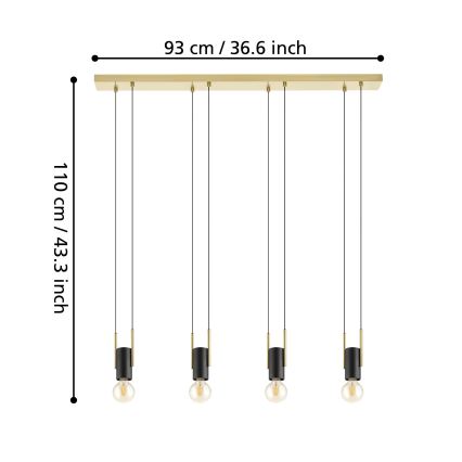 Eglo - Lustra ar auklu 4xE27/40W/230V