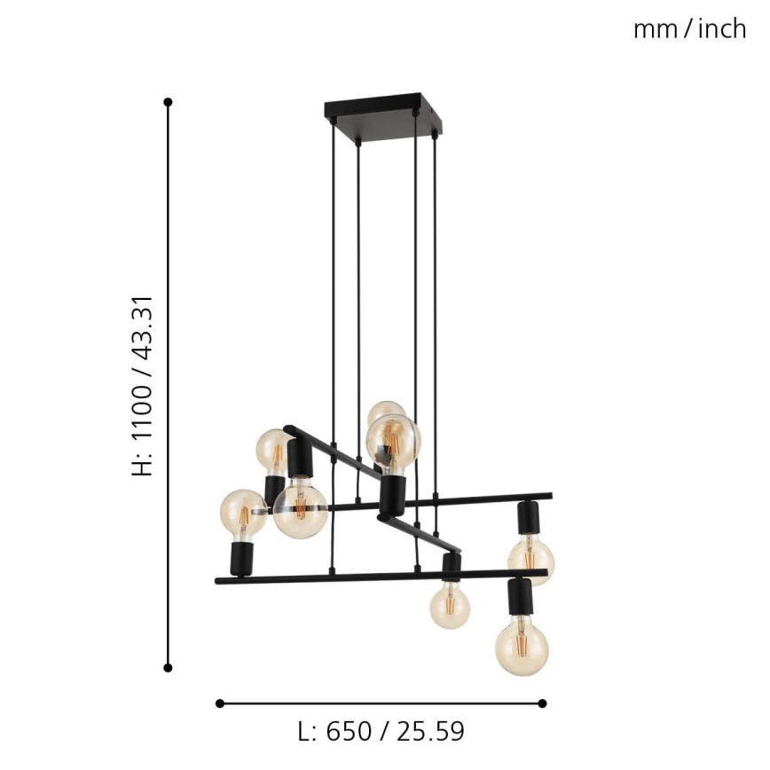 Eglo - Lustra ar auklu 8xE27/40W/230V