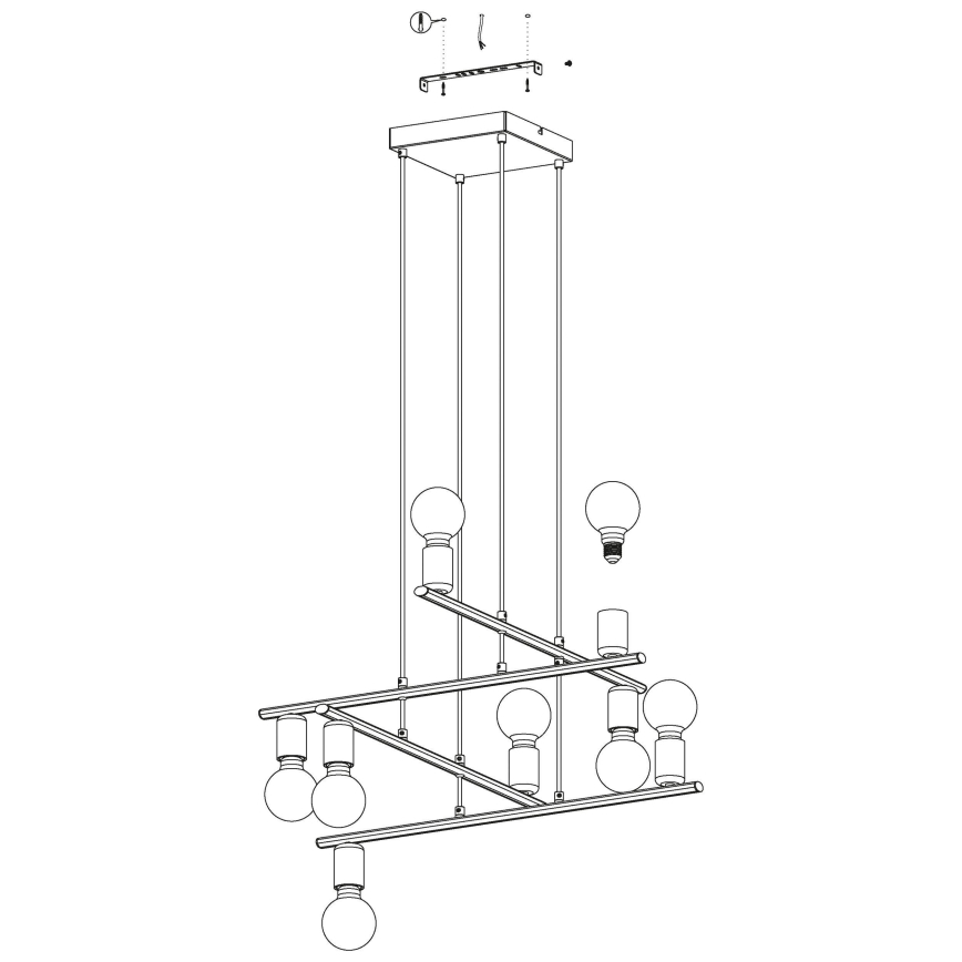 Eglo - Lustra ar auklu 8xE27/40W/230V