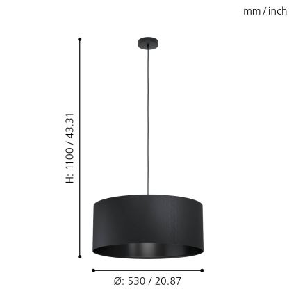 Eglo - Lustra ar auklu 1xE27/40W/230V