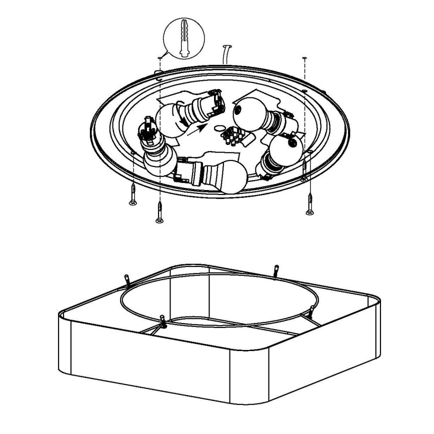 Eglo - Griestu gaismeklis 5xE27/25W/230V