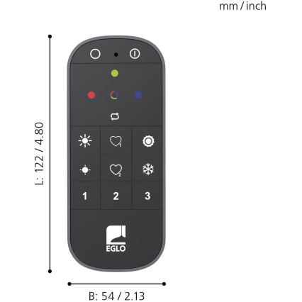 Eglo - Tālvadības pults 2xAAA Bluetooth ZigBee