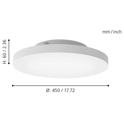 Eglo - LED RGB Aptumšojams griestu gaismeklis TURCONA-C LED/20W/230V + TP