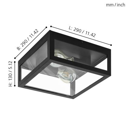 Eglo - Vannas istabas griestu lampa 2xE27/40W/230V IP44