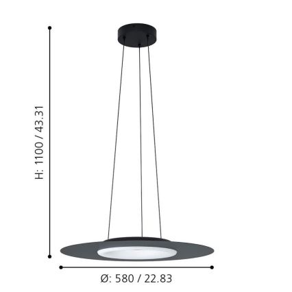 Eglo - LED RGB Aptumšojama lustra uz auklas COMPO ROSSO-C LED/16W/230V + TP