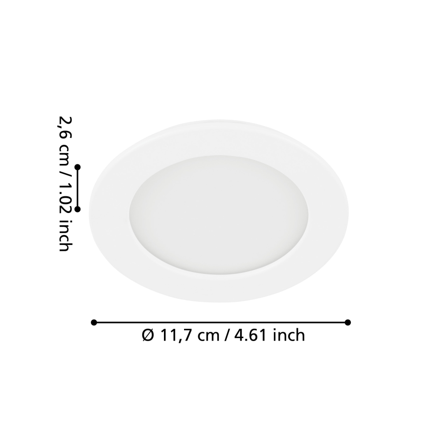 Eglo - LED iebūvējamais griestu gaismeklis LED/5,5W/230V Ø 11,7 cm