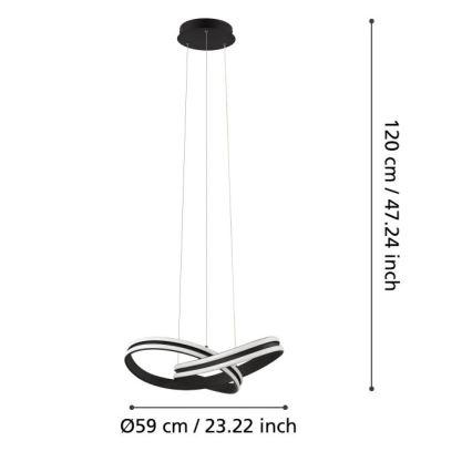 Eglo - LED Lustra ar auklu 2xLED/18W/230V