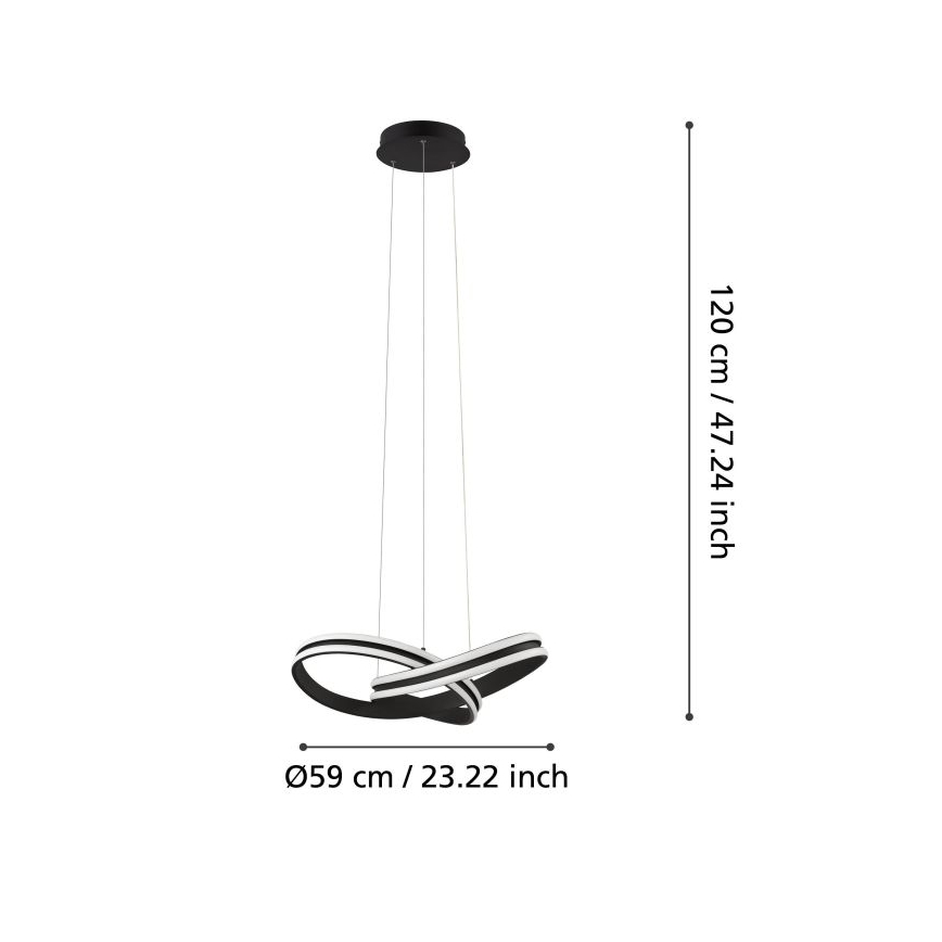 Eglo - LED Lustra ar auklu 2xLED/18W/230V