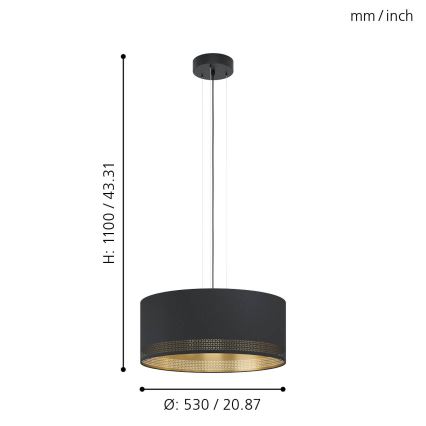 Eglo - Lustra ar auklu 3xE27/40W/230V