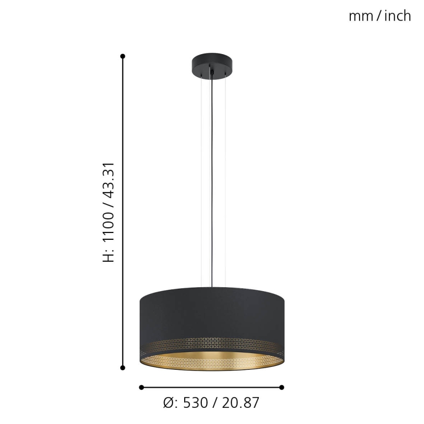 Eglo - Lustra ar auklu 3xE27/40W/230V