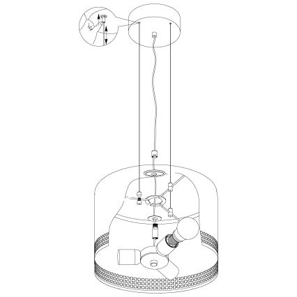 Eglo - Lustra ar auklu 3xE27/40W/230V