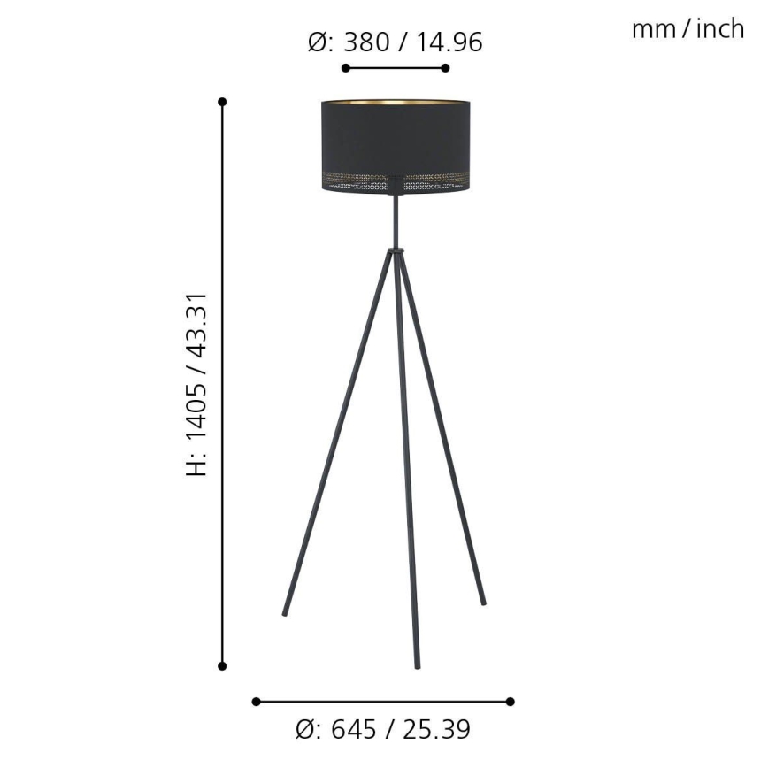 Eglo - Grīdas lampa 1xE27/40W/230V