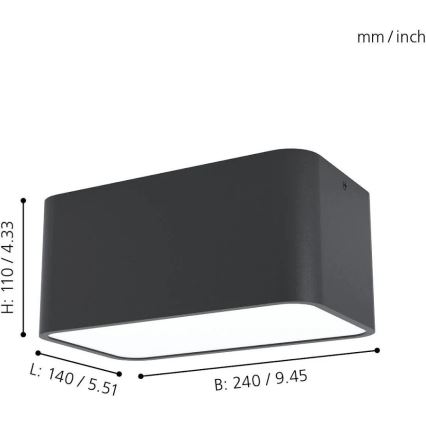 Eglo 99284 - Griestu gaismeklis GRIMASOLA 2xE27/28W/230V