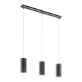 Eglo 99286 - Griestu lampa uz vada PINTO TEXTIL 3xE27/16W/230V