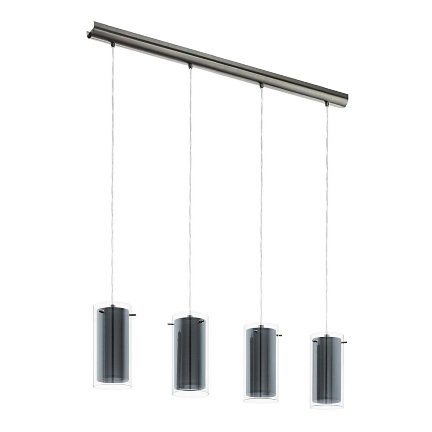 Eglo 99287 - Pakaramais gaismeklis ar tekstila abažūru PINTO TEXTIL 4xE27/16W/230V