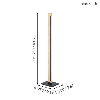 Eglo - LED Aptumšojama skārienvadāma grīdas stāvlampa CAMACHO LED/22W/230V