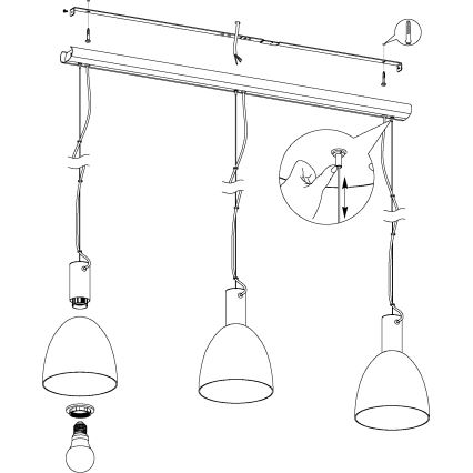 Eglo - Lustra ar auklu 3xE27/40W/230V