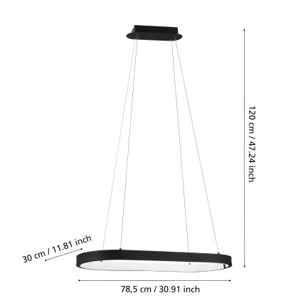 Eglo - LED Lustra ar auklu LED/30W/230V