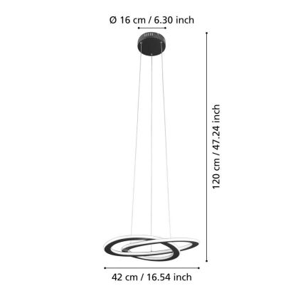 Eglo 99396 - LED lustra uz kabeļa ROLIMARE LED/35W/230V