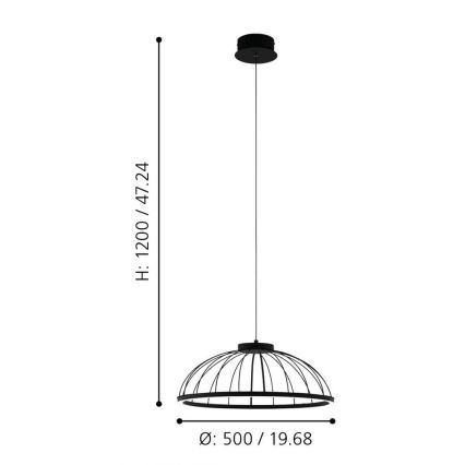 Eglo - LED Lustra ar auklu LED/27W/230V