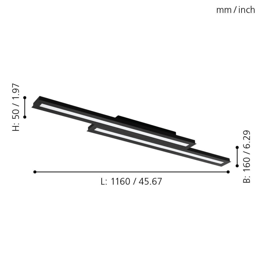 Eglo - LED RGB Regulējams griestu gaismeklis SALITERAS-C 2xLED/10W/230V