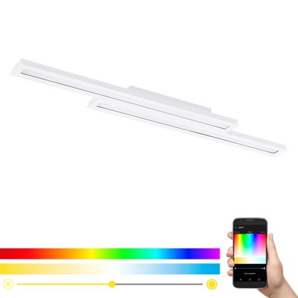 Eglo - LED RGB Aptumšojams griestu gaismeklis SALITERAS-C 2xLED/10W/230V