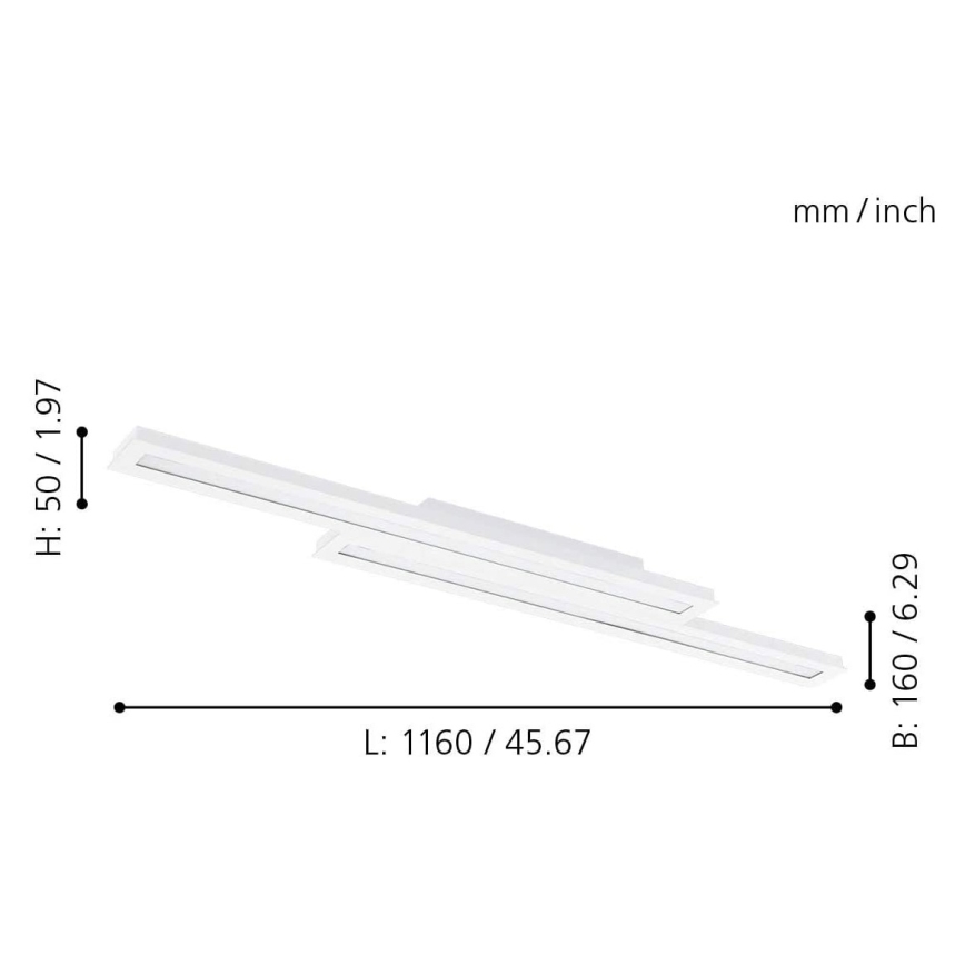 Eglo - LED RGB Aptumšojams griestu gaismeklis SALITERAS-C 2xLED/10W/230V