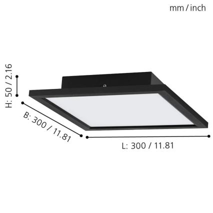 Eglo - LED RGB regulējama griestu lampa SALOBRENA-C LED/16W/230V 30x30 cm + tālvadības pults